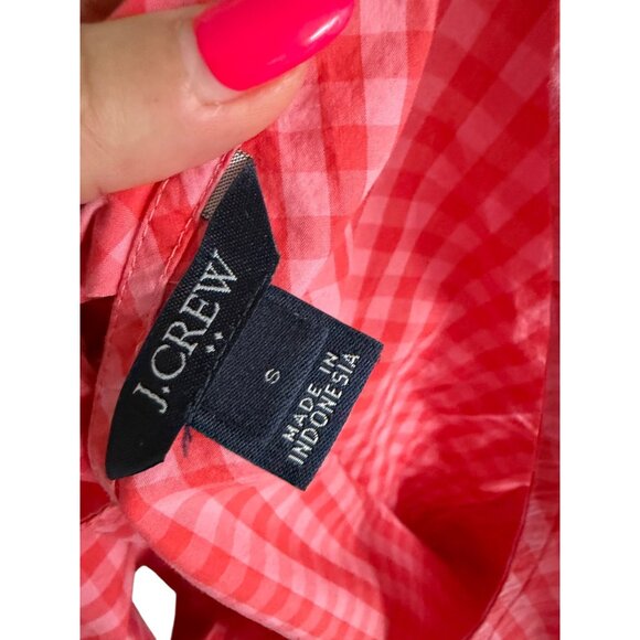 J CREW Gingham Peplum Tie Back Tank Top Size Small - Picture 6 of 7